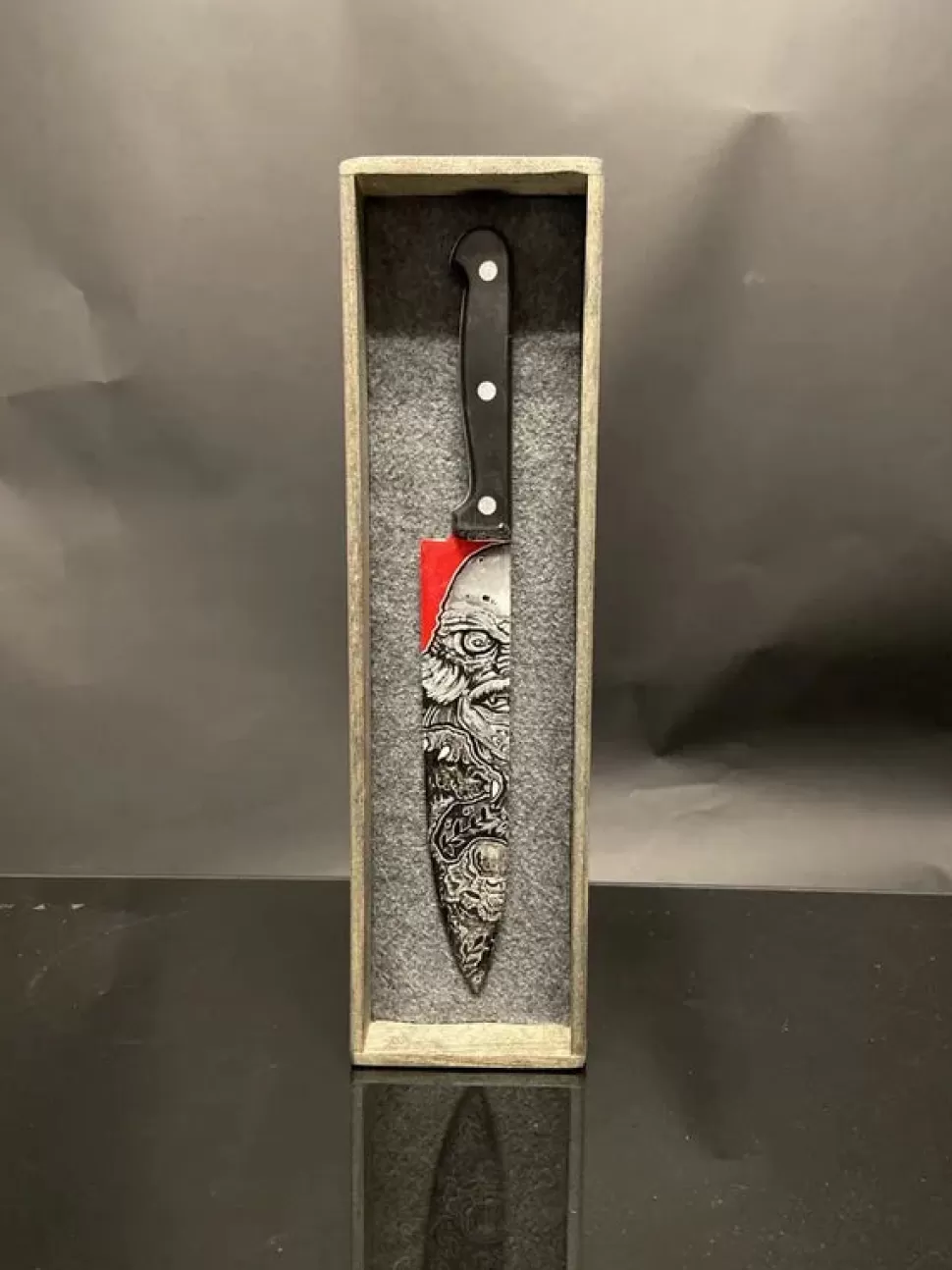Rittenhouse Creature From The Black Lagoon Butcher Knife Hand-Painted By * Artwork