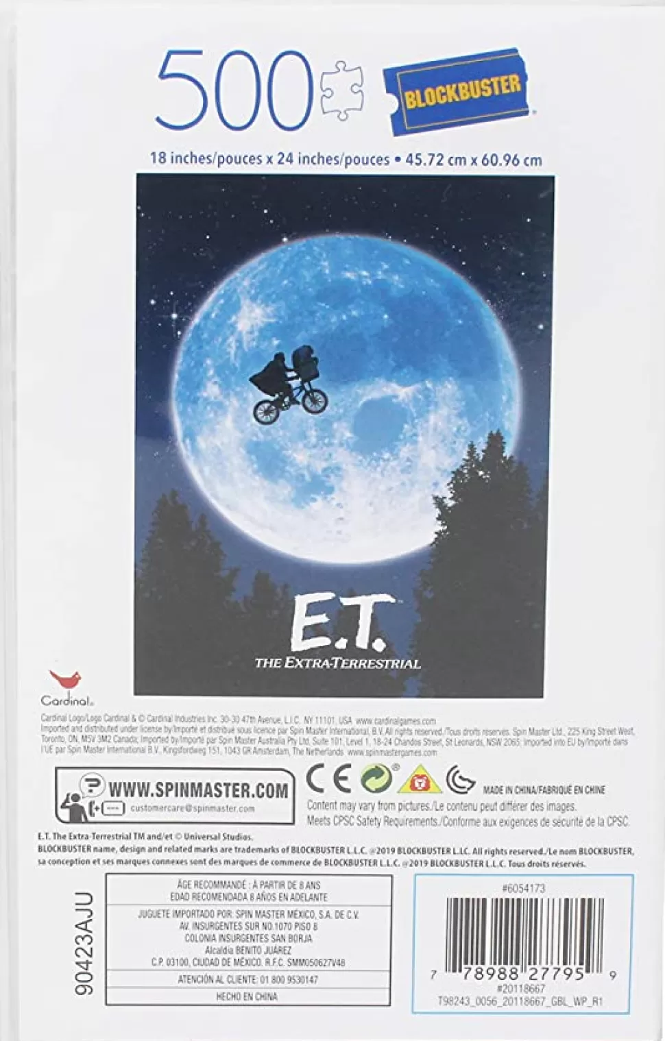 Entertainment Earth E.T. The Extra-Terrestrial Movie 500-Piece Puzzle In Plastic Retro Blockbuster Vhs Video Case* Puzzles And Games