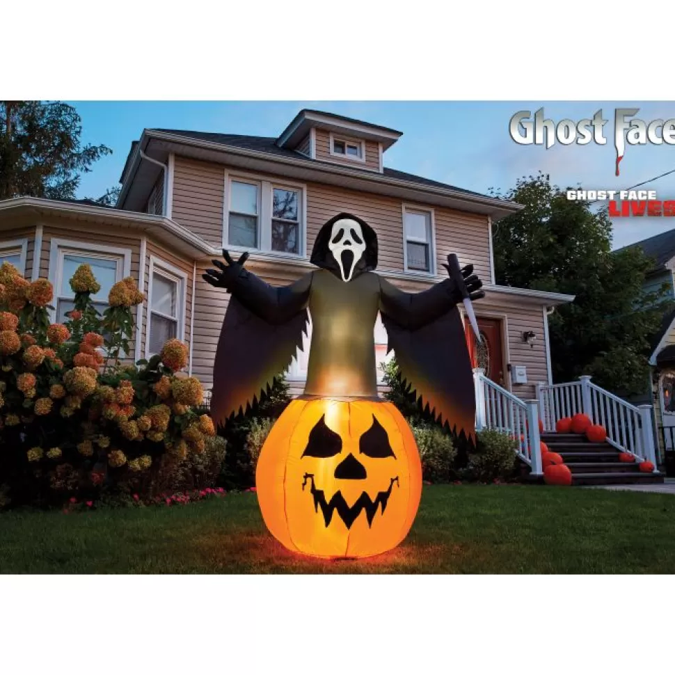 Fun World Ghost Face Pumpkin Lawn Inflatable* Halloween Decorations