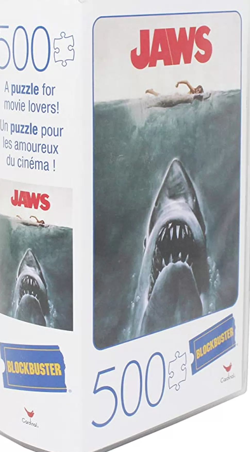Entertainment Earth Jaws Movie 500-Piece Puzzle In Plastic Retro Blockbuster Vhs Video Case* Puzzles And Games