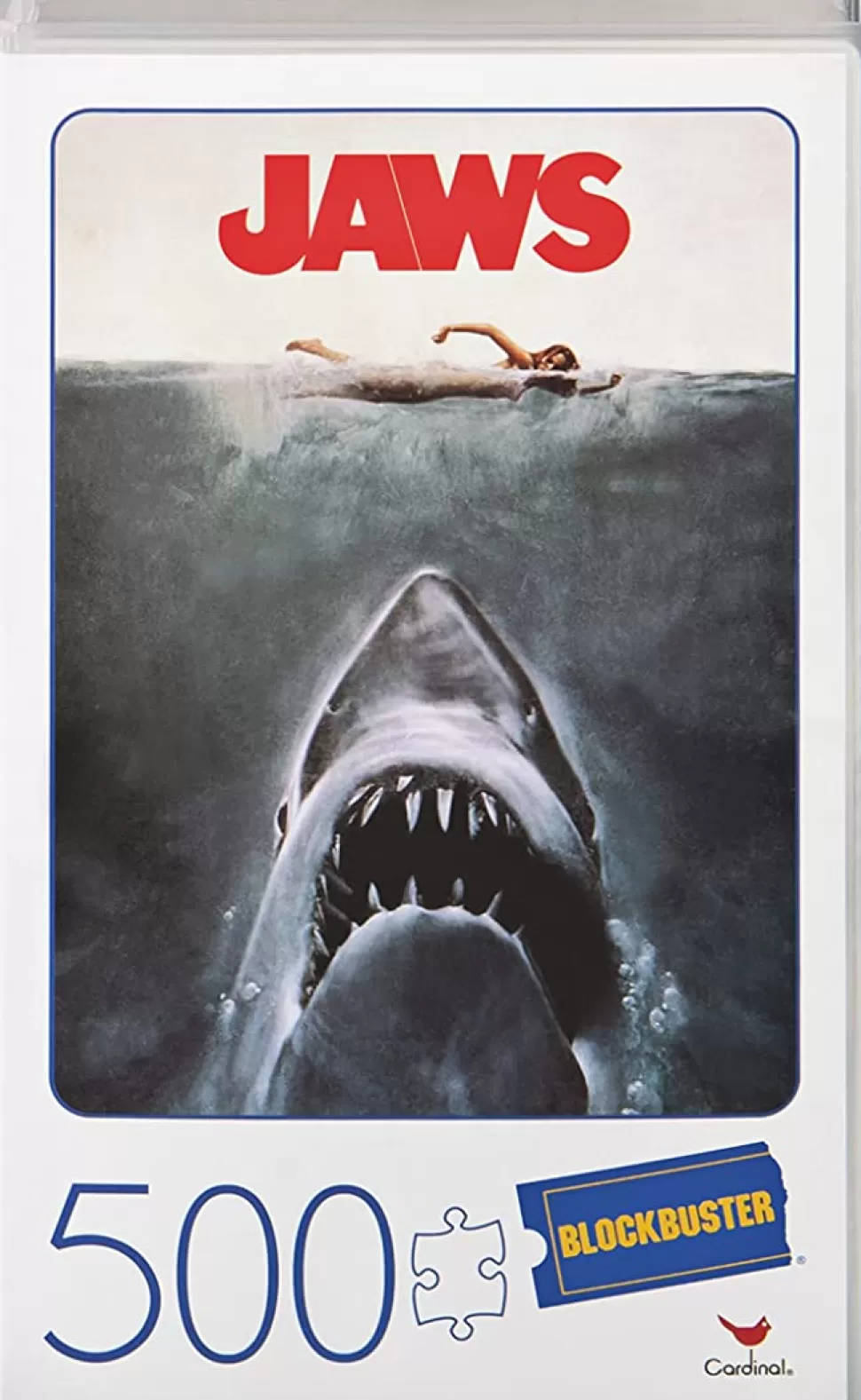 Entertainment Earth Jaws Movie 500-Piece Puzzle In Plastic Retro Blockbuster Vhs Video Case* Puzzles And Games