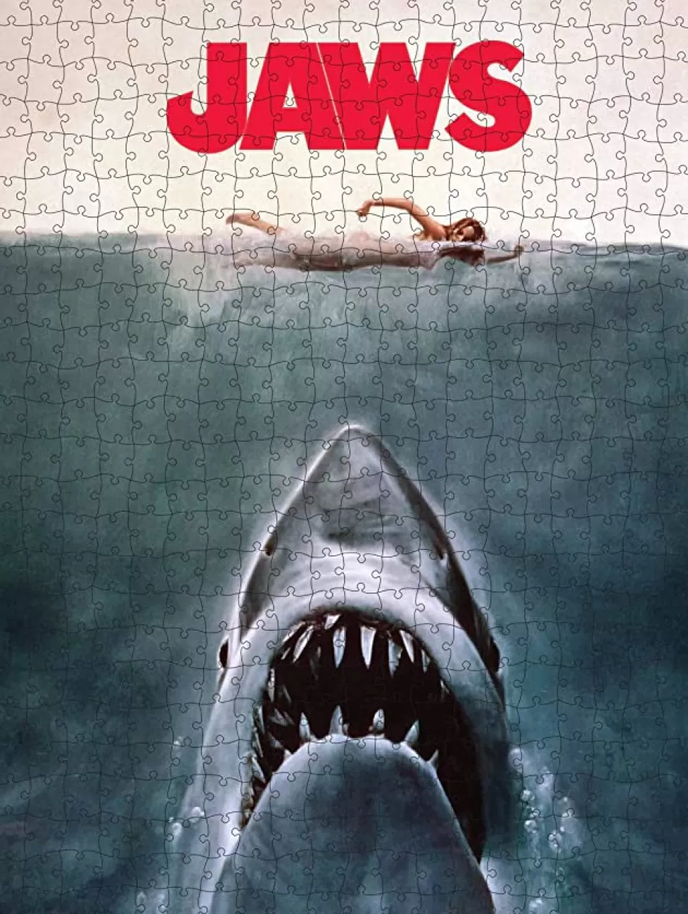 Entertainment Earth Jaws Movie 500-Piece Puzzle In Plastic Retro Blockbuster Vhs Video Case* Puzzles And Games