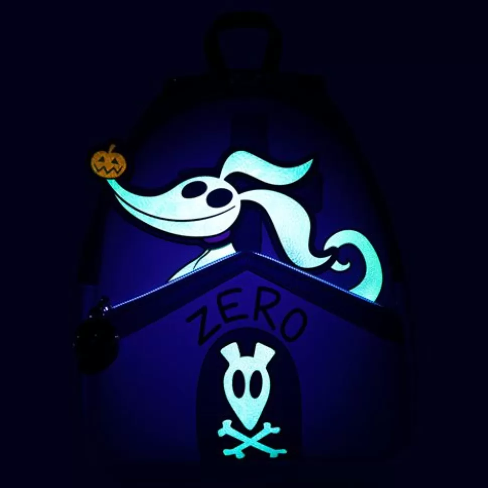 Entertainment Earth The Nightmare Before Christmas Zero Doghouse Glow-In-The-Dark Mini-Backpack - Exclusive* Bags, Purses, And Wallets