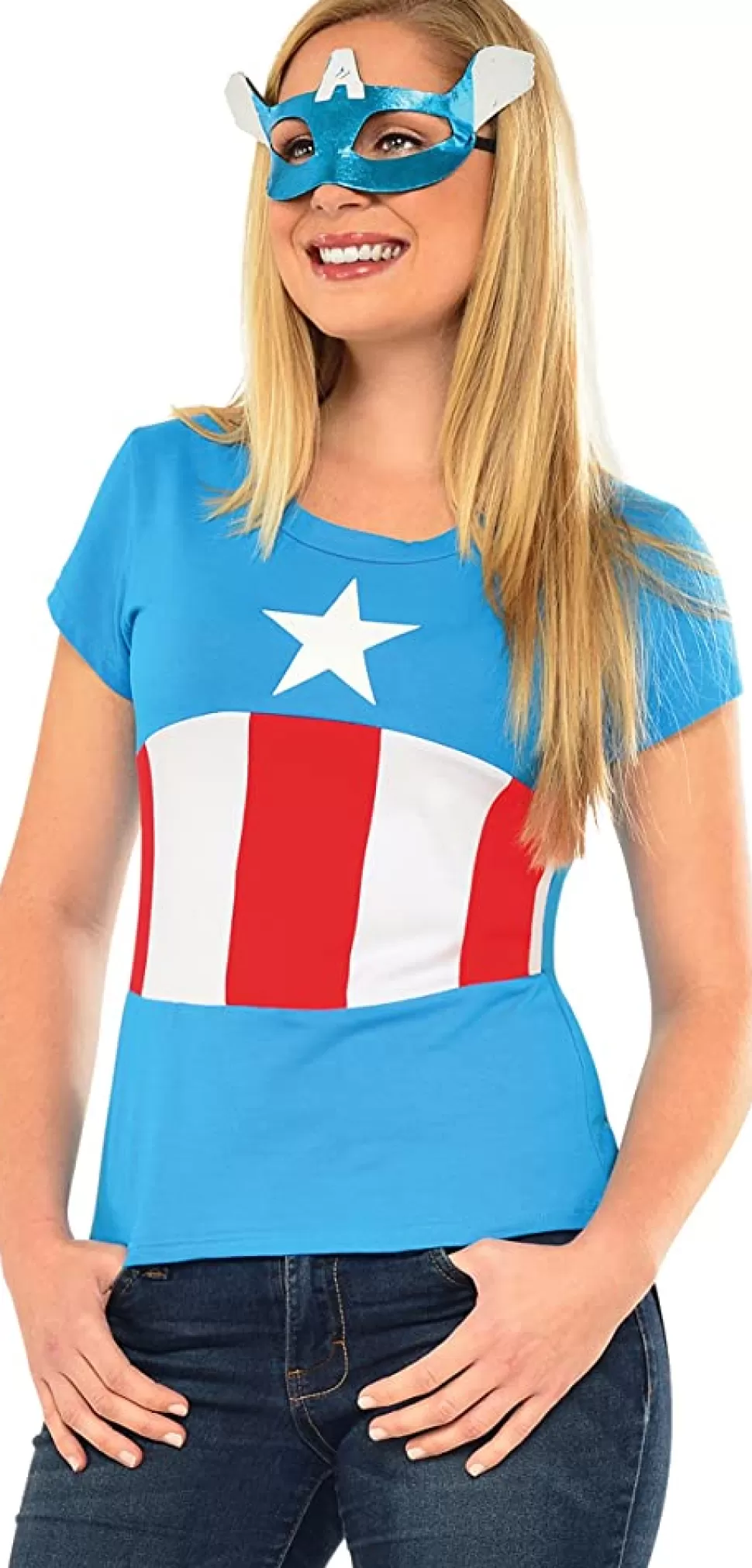 Rubies Women'S Marvel Universe American Dream Classic T Shirt With Mask Small* Clearance Costumes